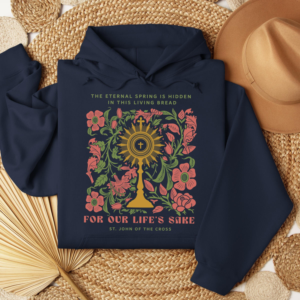 The eternal spring is hidden in this living bread For our life's sake 01