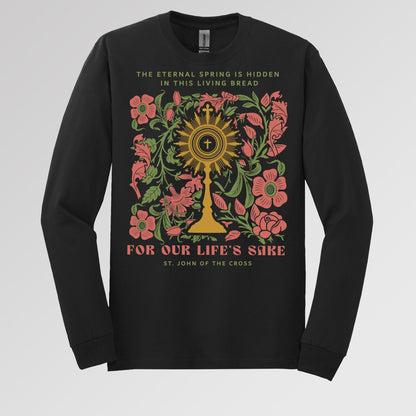 The eternal spring is hidden in this living bread For our life's sake 01