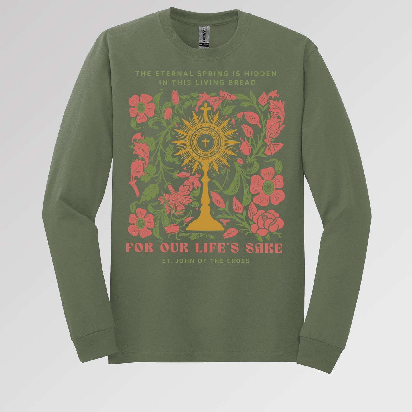 The eternal spring is hidden in this living bread For our life's sake 01