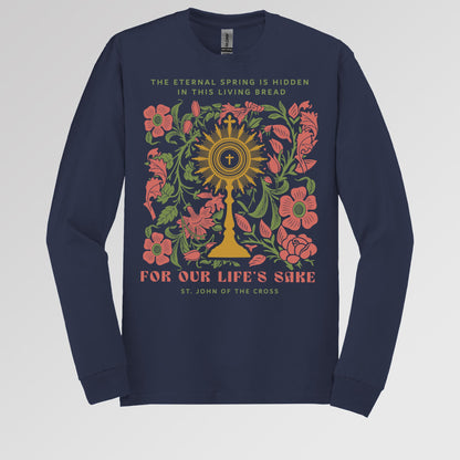The eternal spring is hidden in this living bread For our life's sake 01