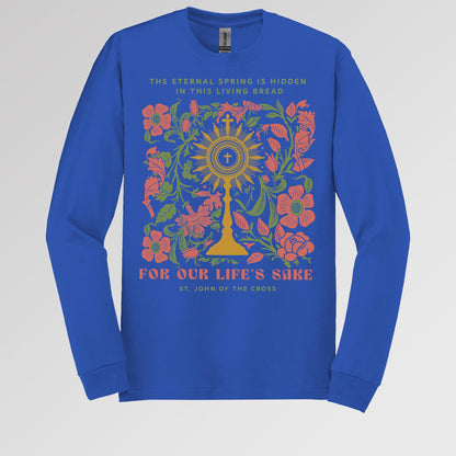 The eternal spring is hidden in this living bread For our life's sake 01