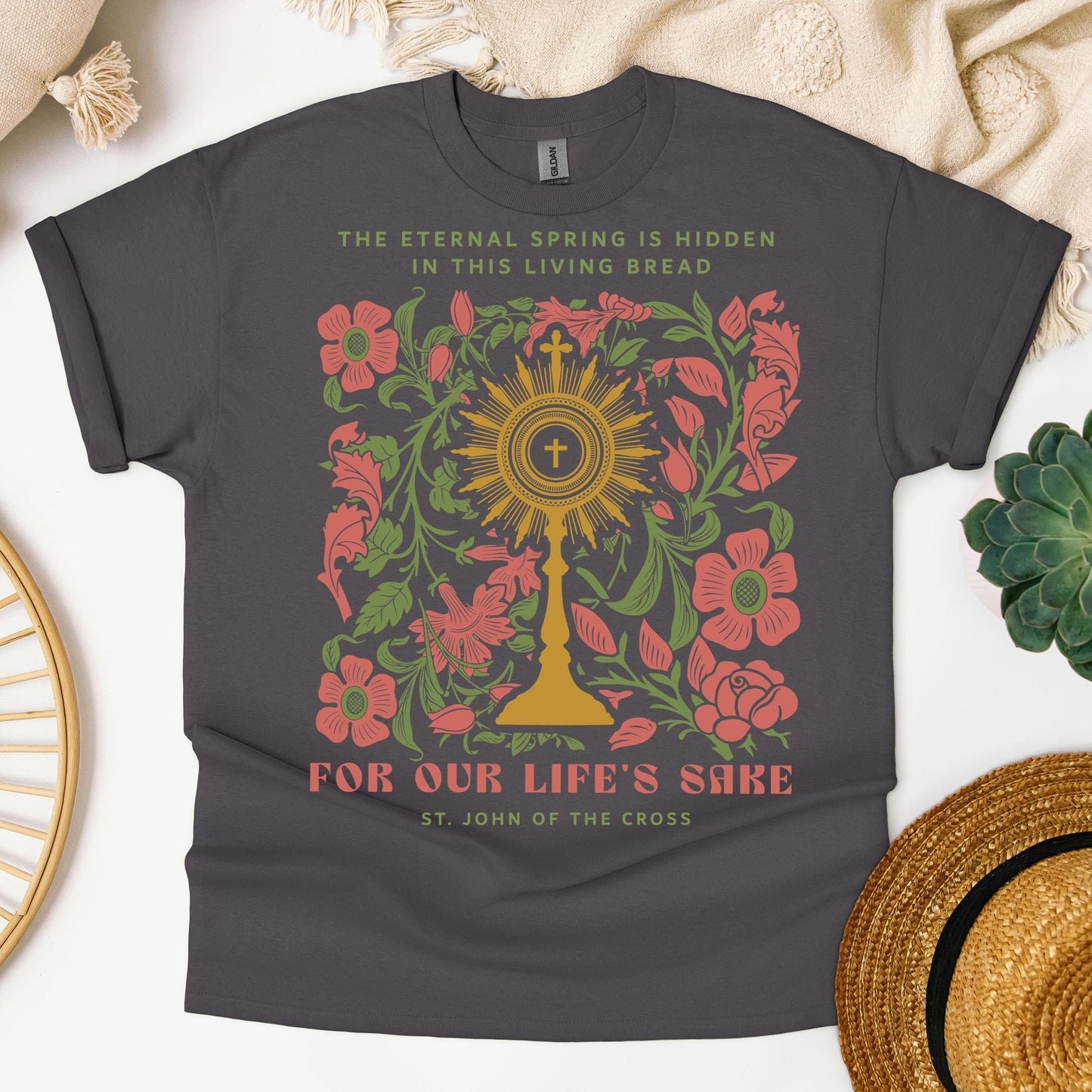 The eternal spring is hidden in this living bread For our life's sake 01