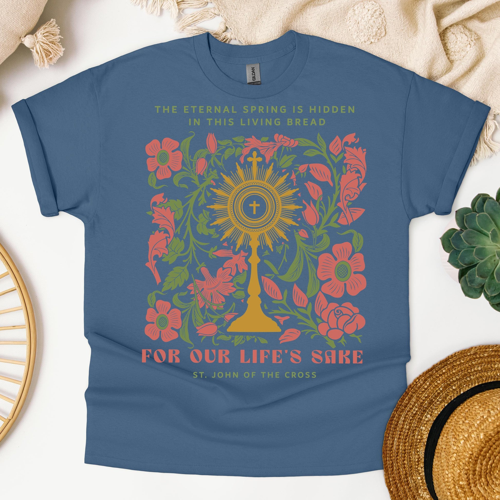 The eternal spring is hidden in this living bread For our life's sake 01