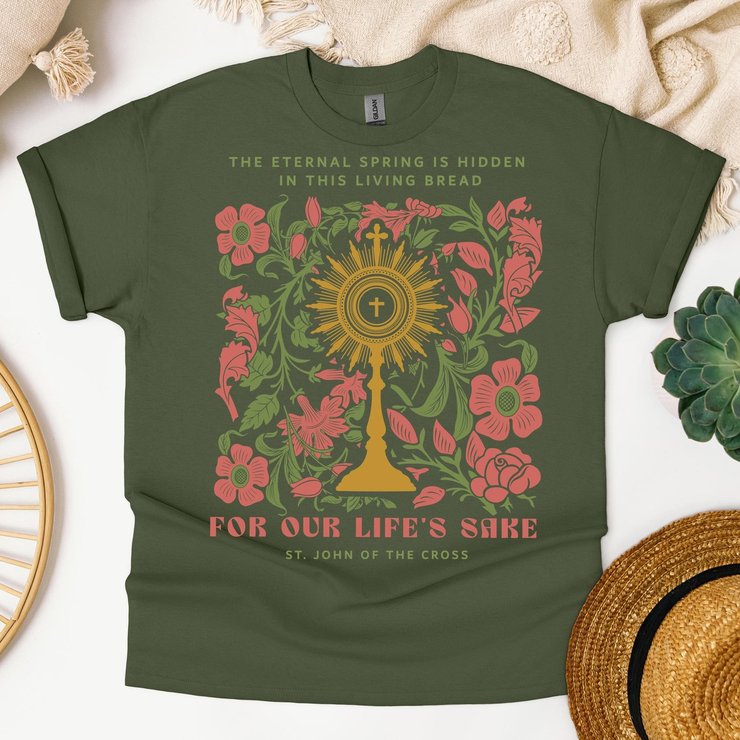 The eternal spring is hidden in this living bread For our life's sake 01