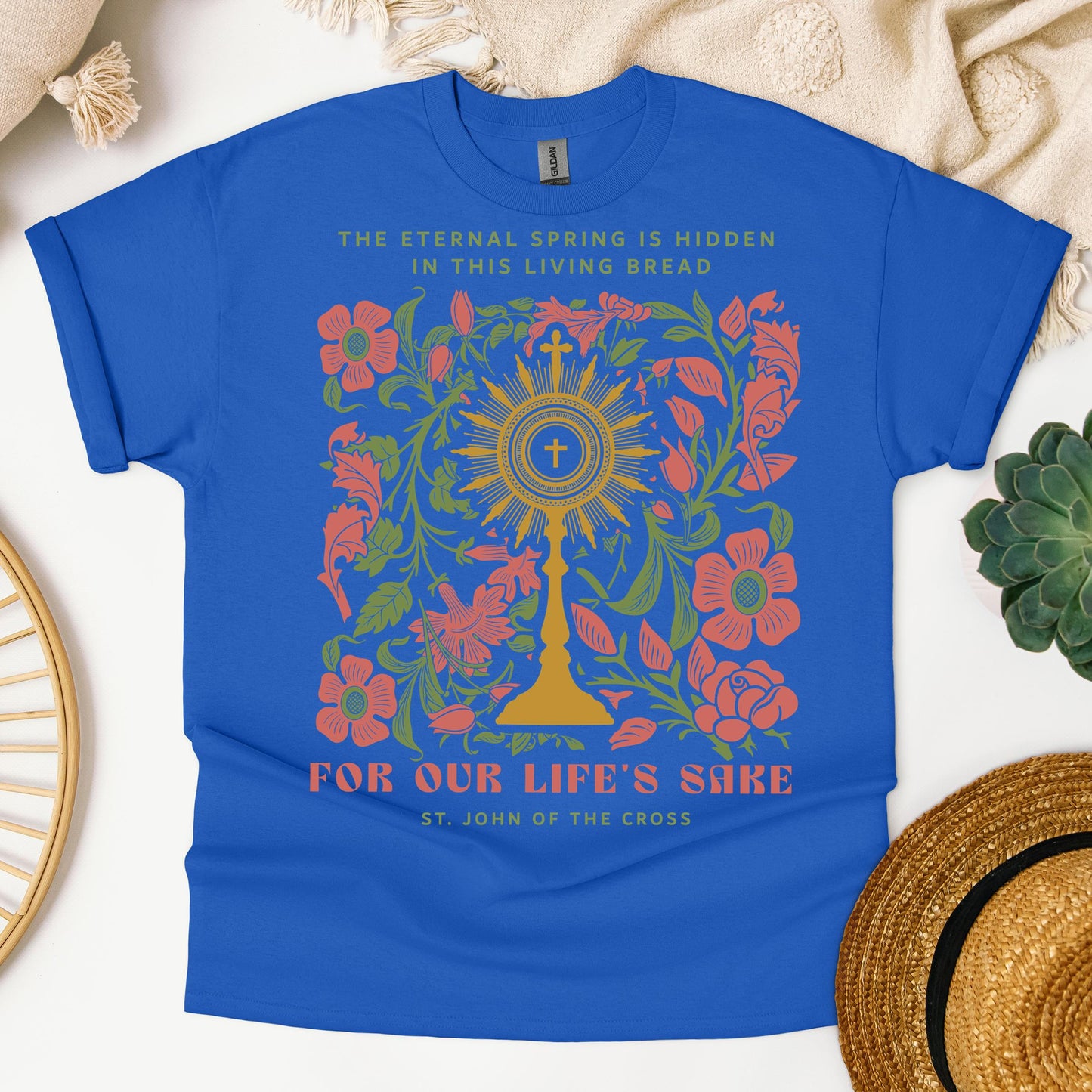 The eternal spring is hidden in this living bread For our life's sake 01