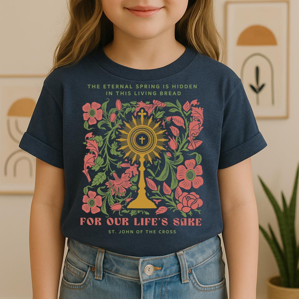 The eternal spring is hidden in this living bread For our life's sake 01