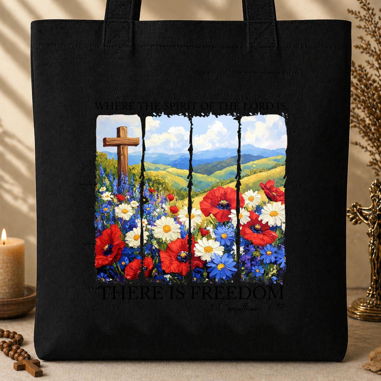 There Is Freedom 2 Corinthians 3.17 Tote Bag