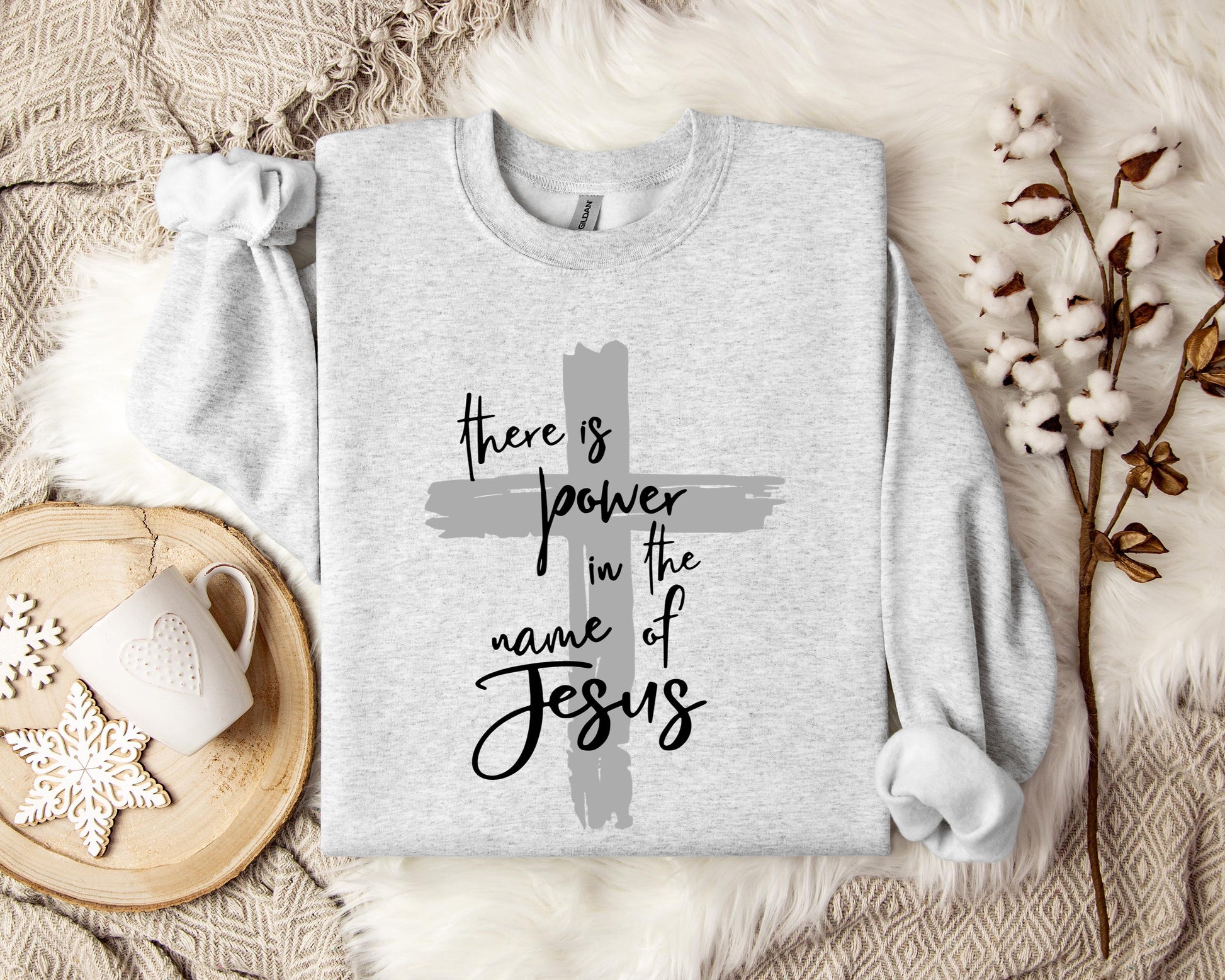 There Is Power In The Name Of Jesus Cross Sweatshirt