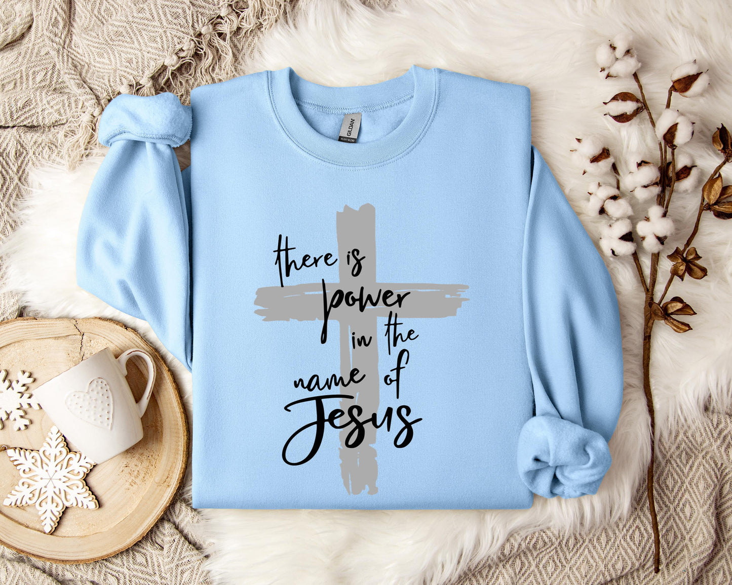 There Is Power In The Name Of Jesus Cross Sweatshirt