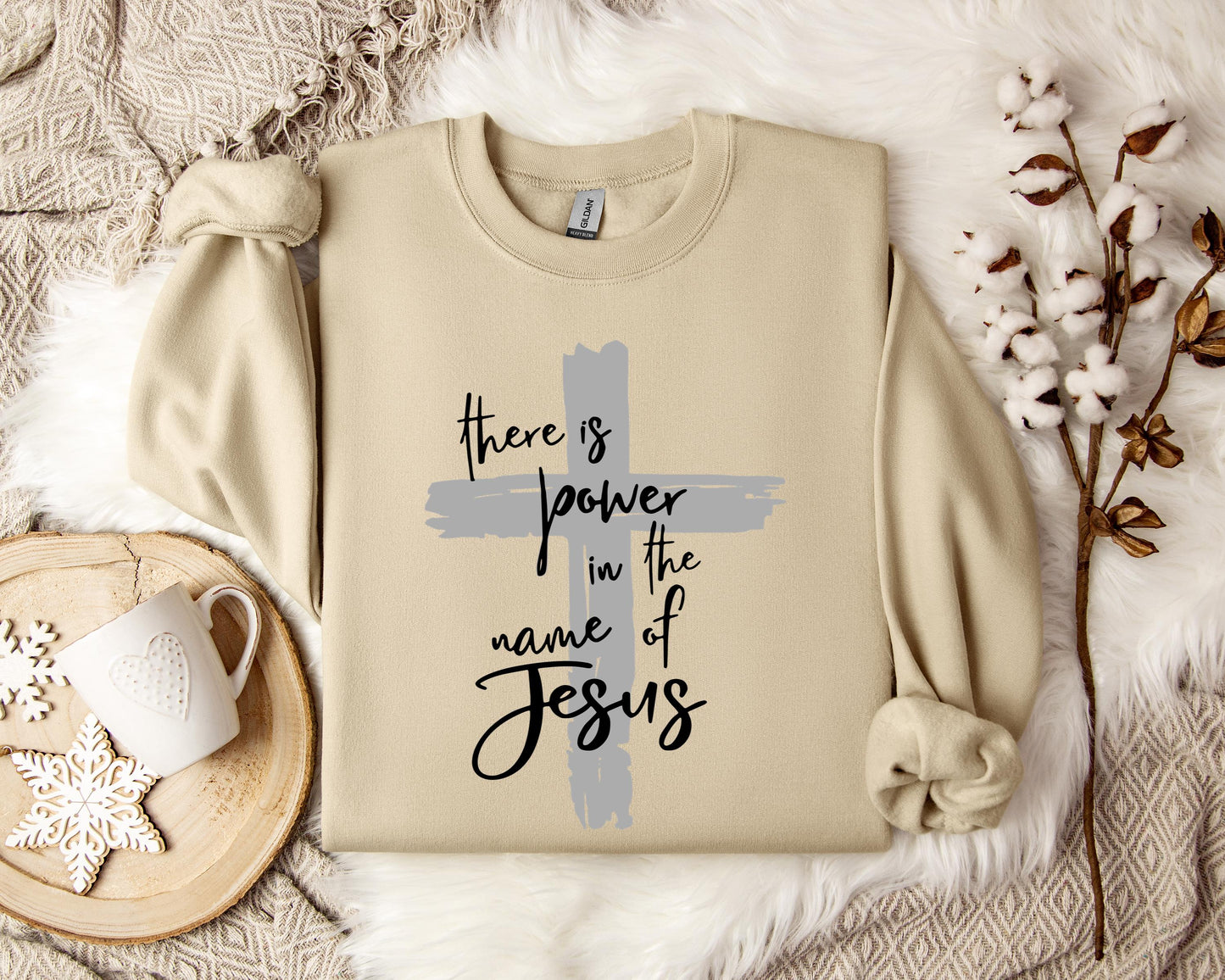 There Is Power In The Name Of Jesus Cross Sweatshirt