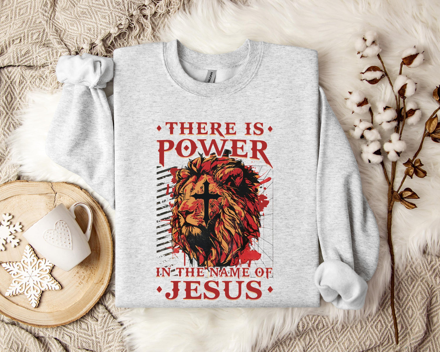 There Is Power In The Name Of Jesus Lion 3 Sweatshirt