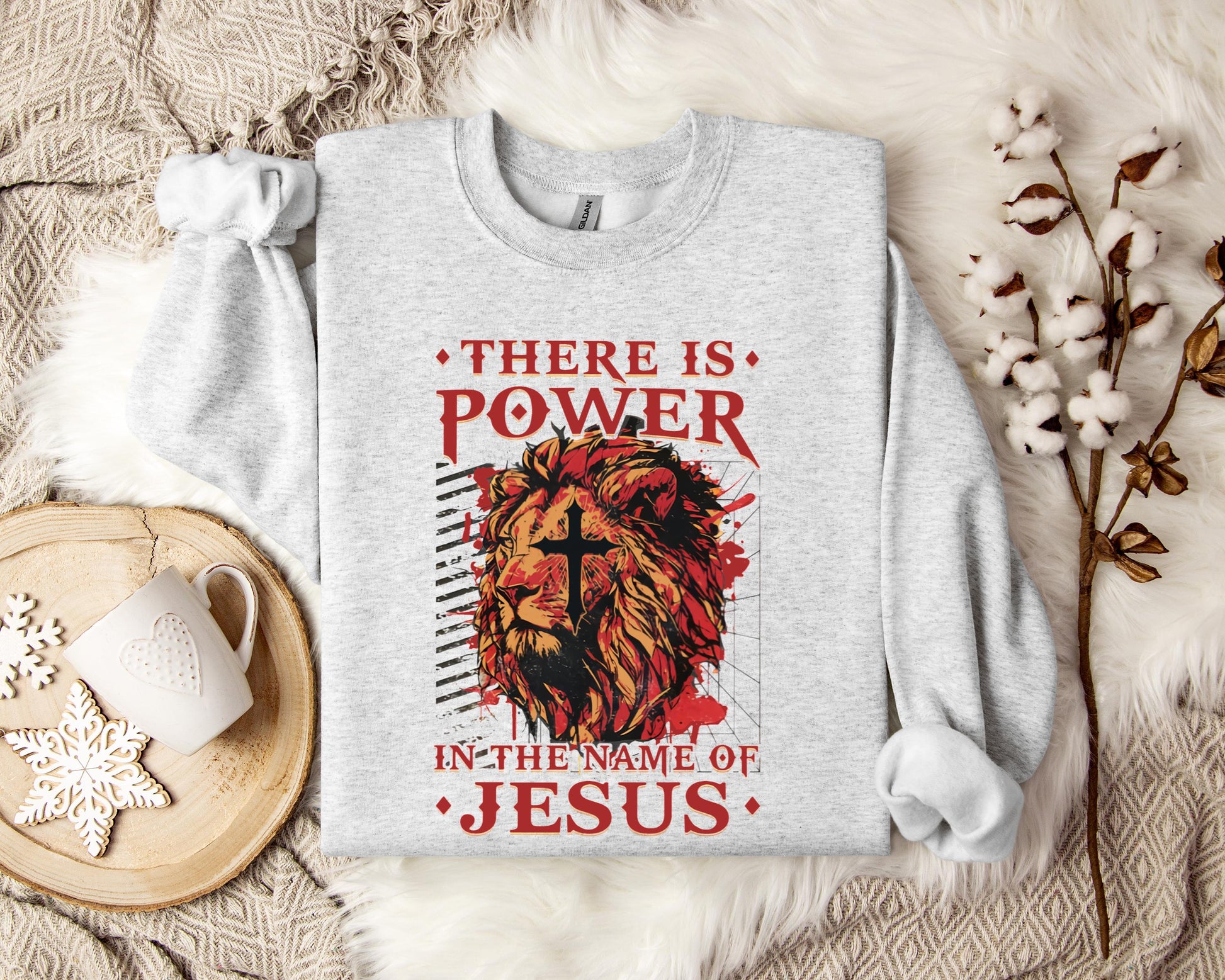 There Is Power In The Name Of Jesus Lion 3 Sweatshirt