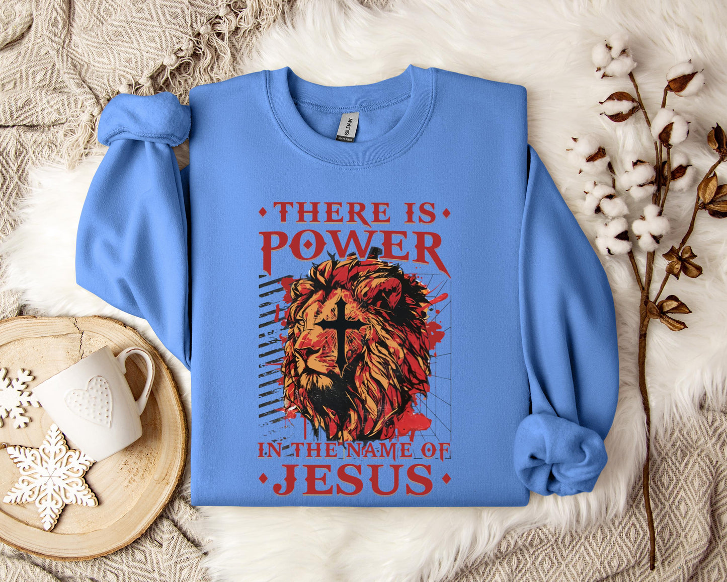 There Is Power In The Name Of Jesus Lion 3 Sweatshirt