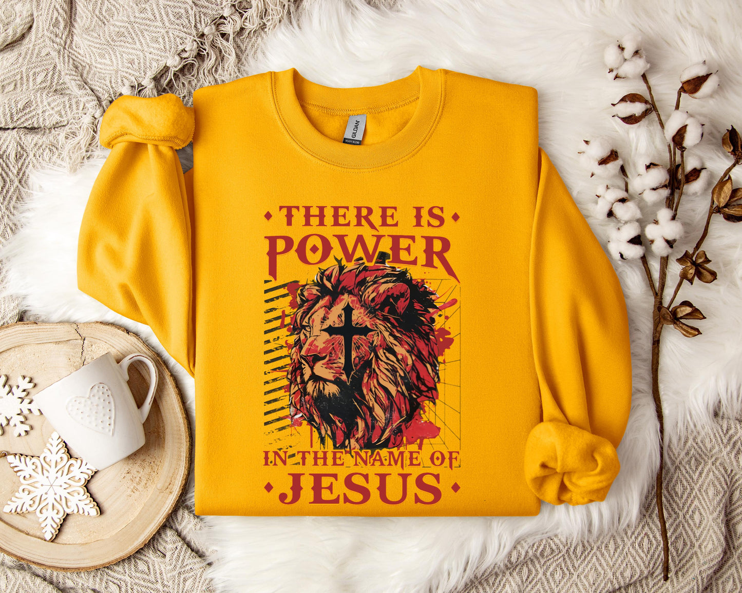 There Is Power In The Name Of Jesus Lion 3 Sweatshirt