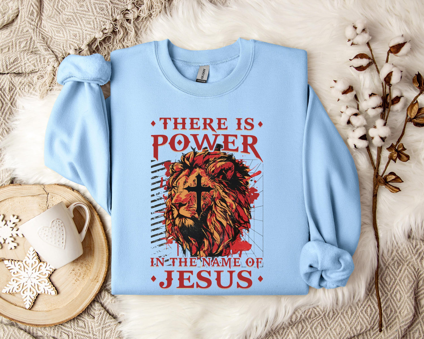 There Is Power In The Name Of Jesus Lion 3 Sweatshirt