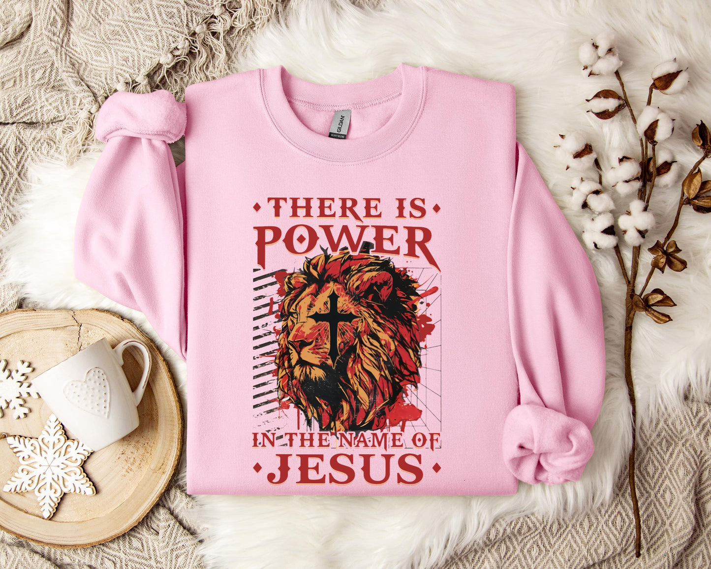 There Is Power In The Name Of Jesus Lion 3 Sweatshirt