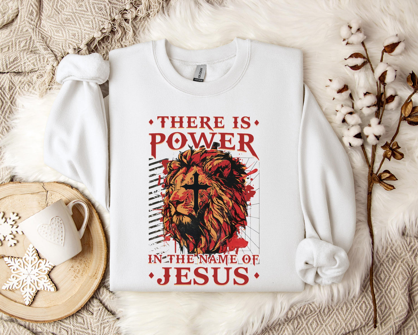 There Is Power In The Name Of Jesus Lion 3 Sweatshirt