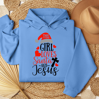 This Girl Loves Santa And Jesus