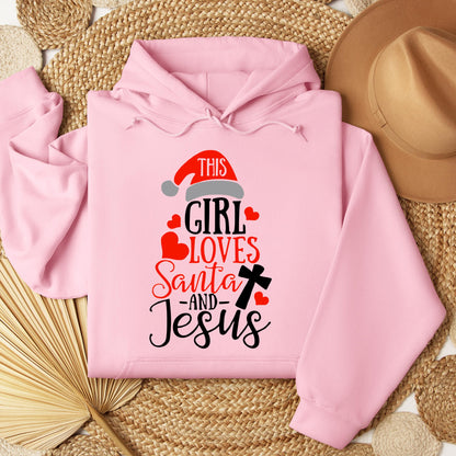 This Girl Loves Santa And Jesus