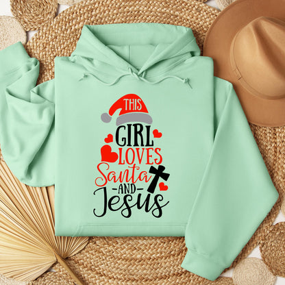 This Girl Loves Santa And Jesus