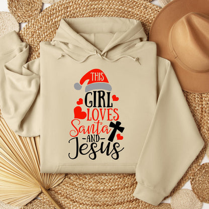 This Girl Loves Santa And Jesus