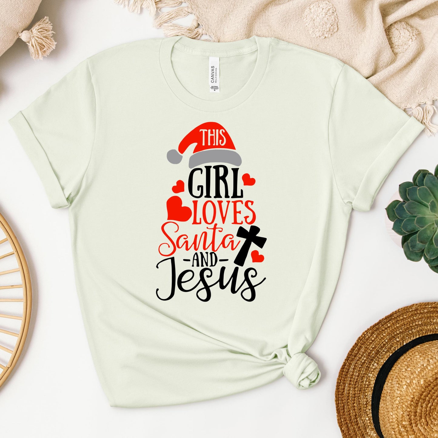 This Girl Loves Santa And Jesus