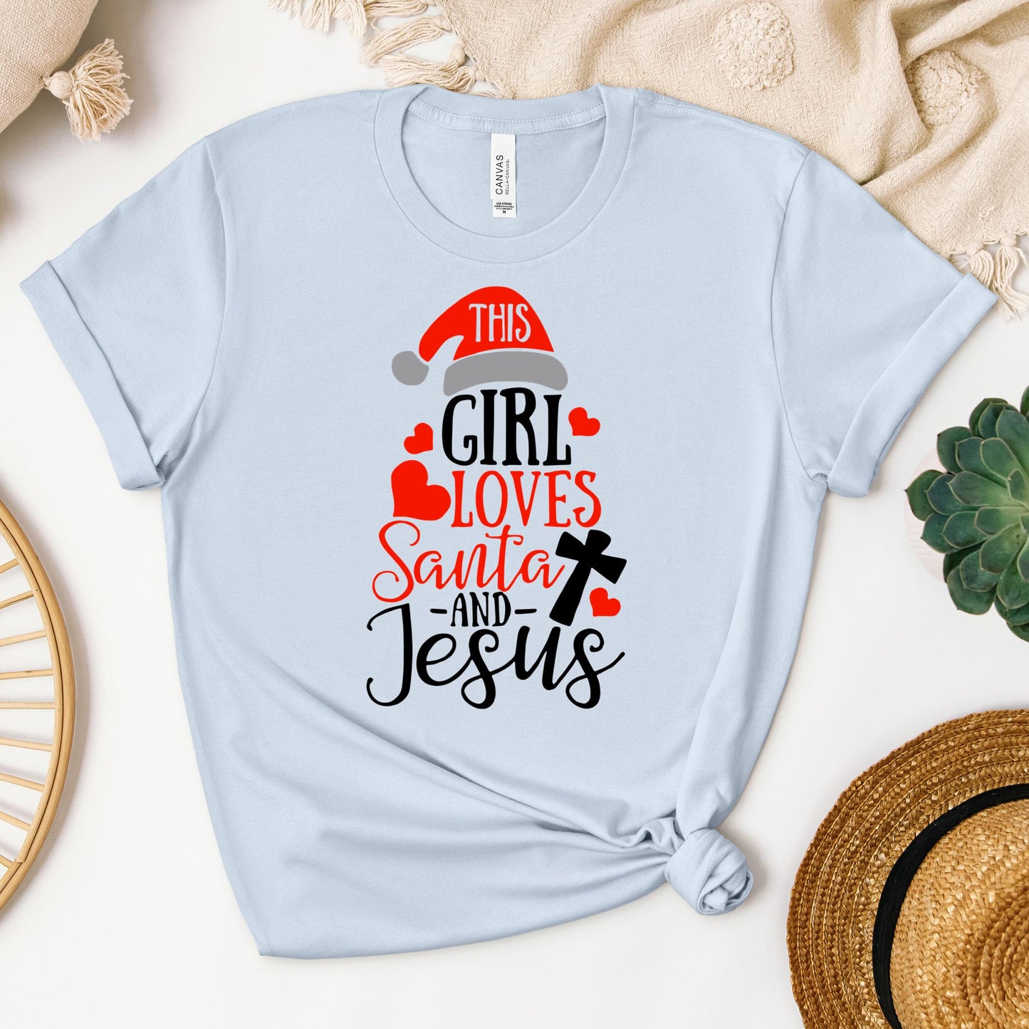 This Girl Loves Santa And Jesus