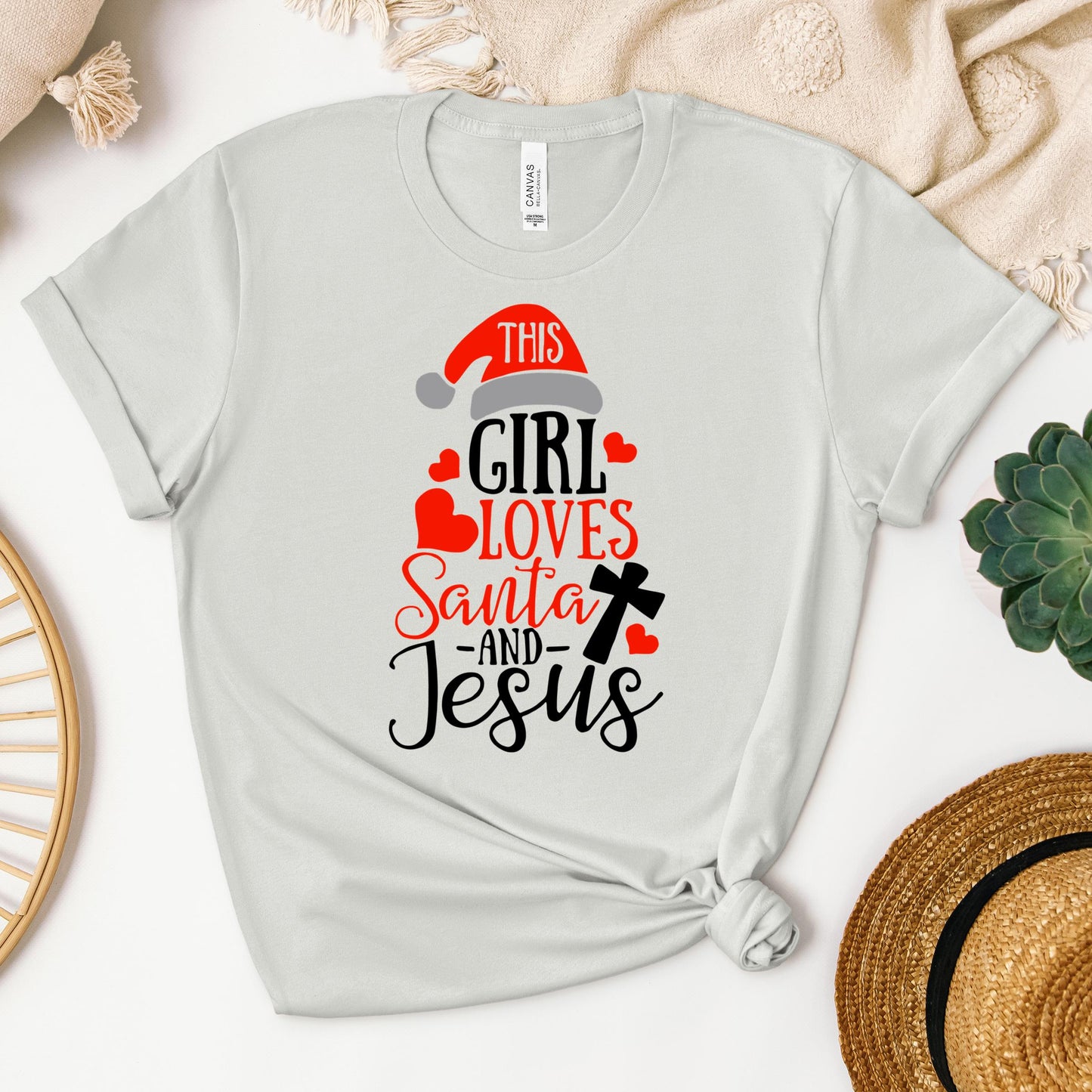 This Girl Loves Santa And Jesus