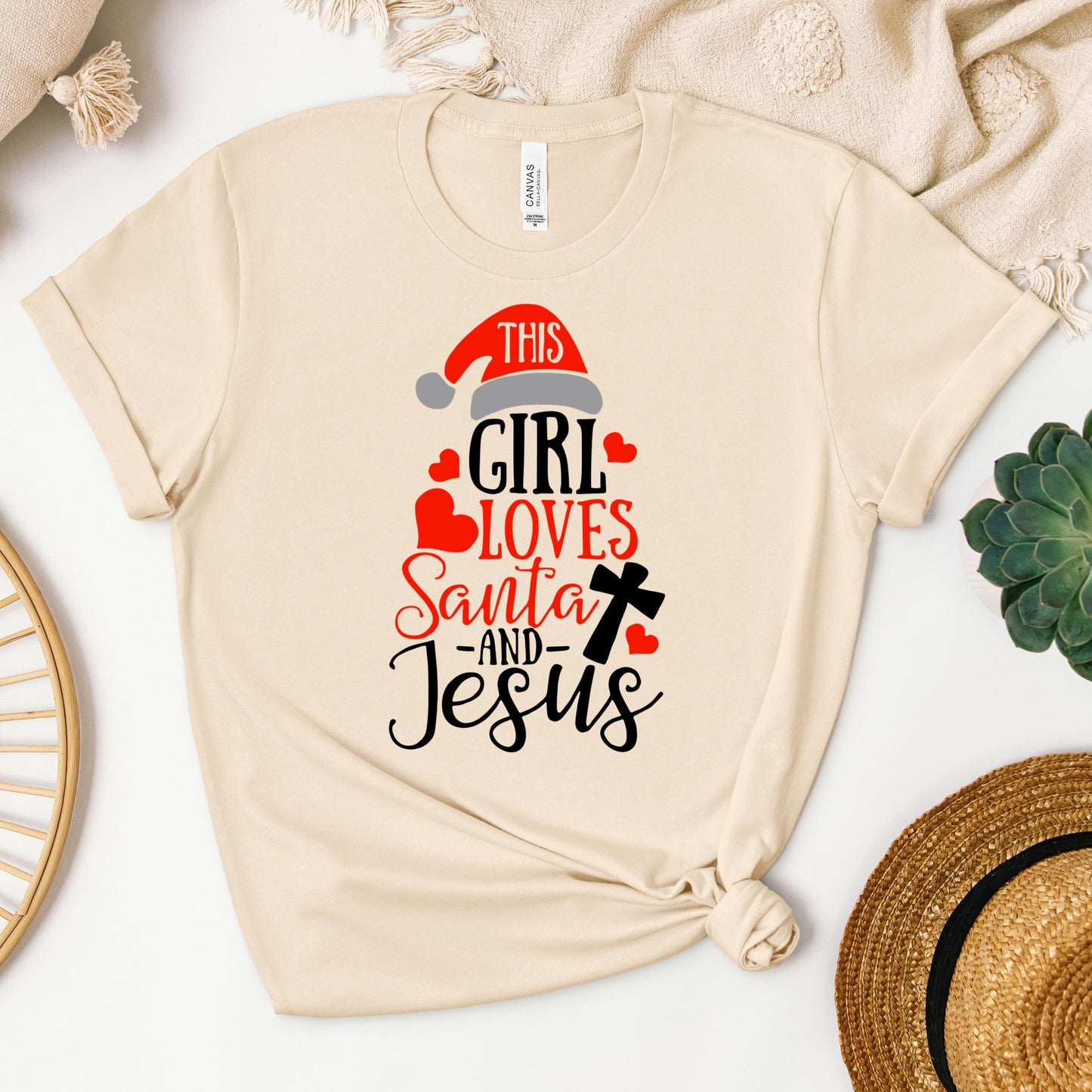 This Girl Loves Santa And Jesus