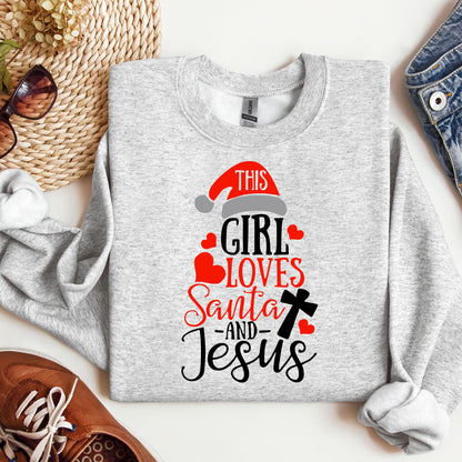This Girl Loves Santa And Jesus