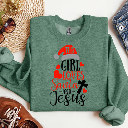 This Girl Loves Santa And Jesus