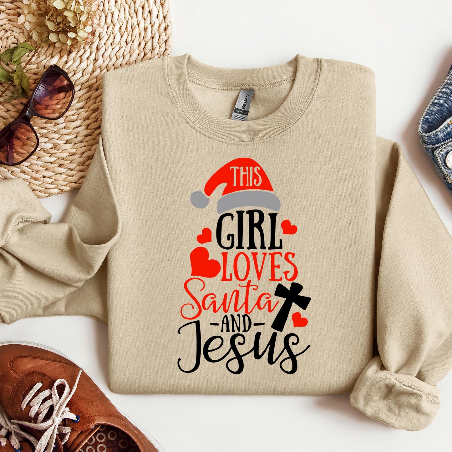 This Girl Loves Santa And Jesus