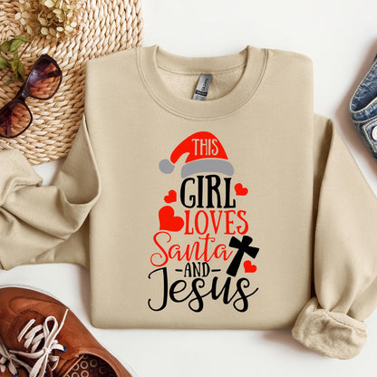 This Girl Loves Santa And Jesus