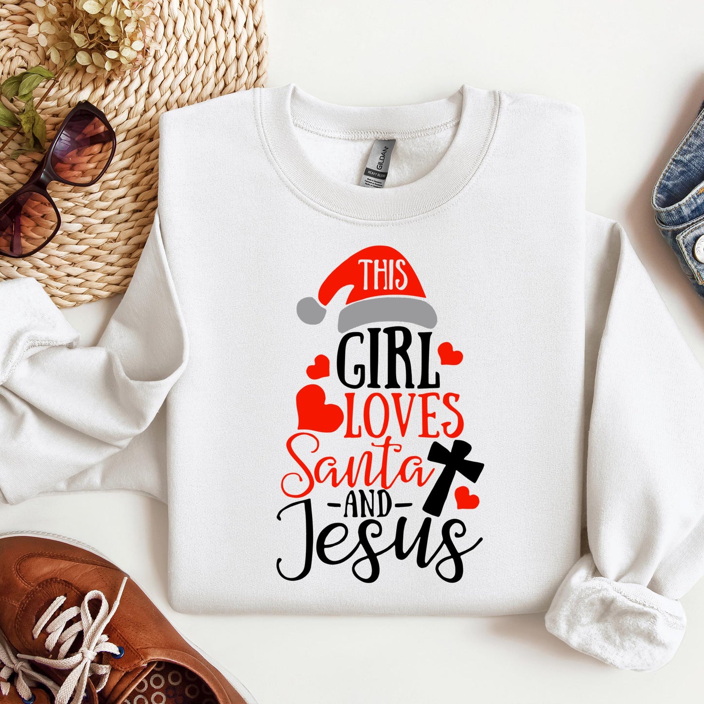 This Girl Loves Santa And Jesus