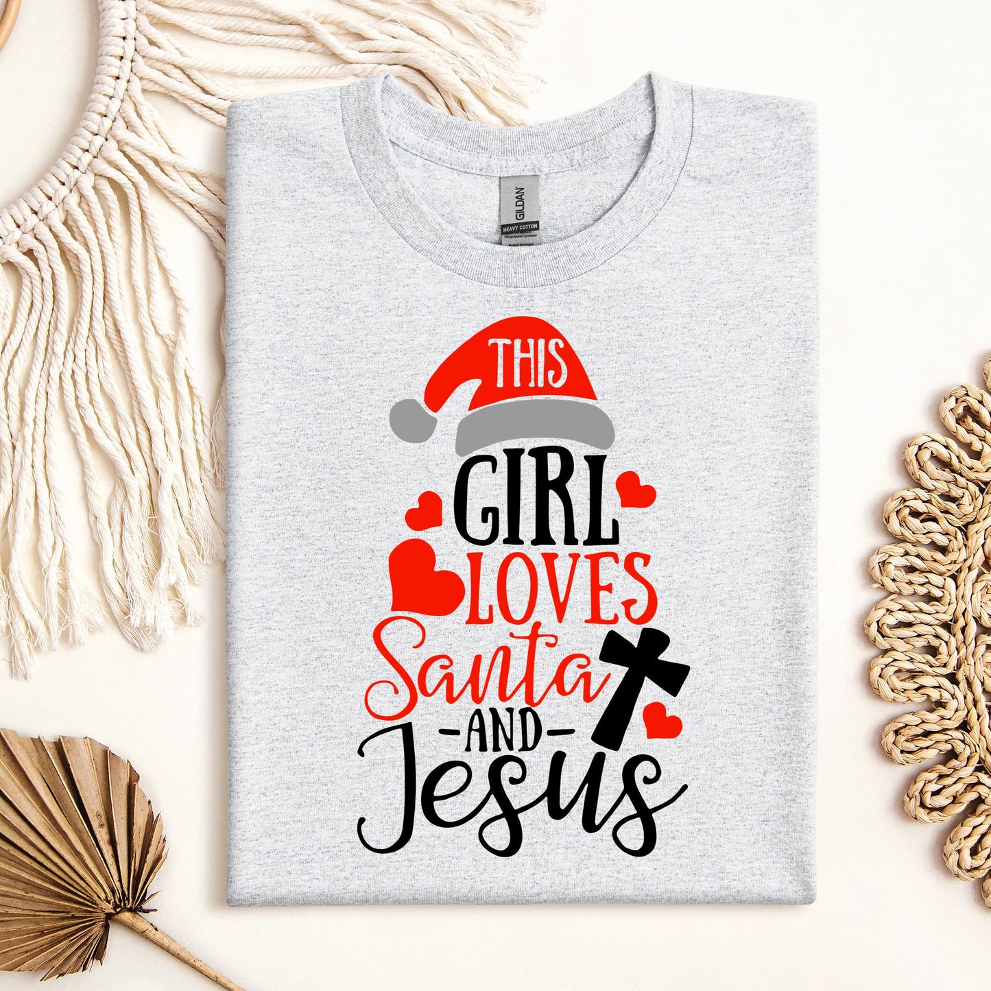 This Girl Loves Santa And Jesus
