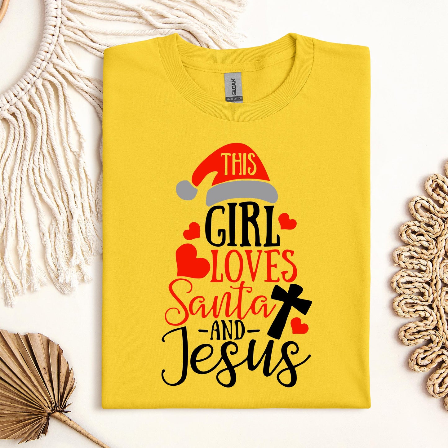 This Girl Loves Santa And Jesus