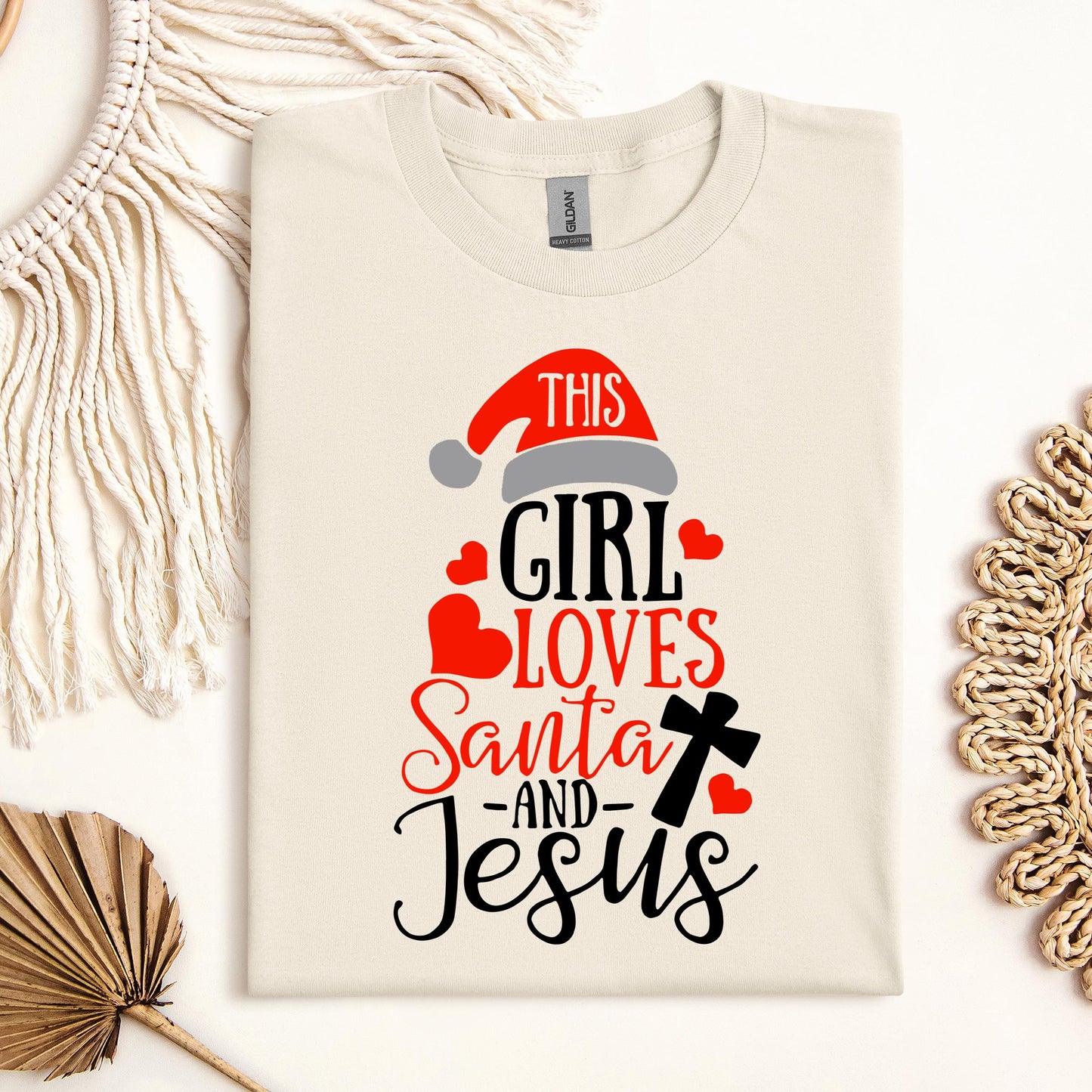 This Girl Loves Santa And Jesus