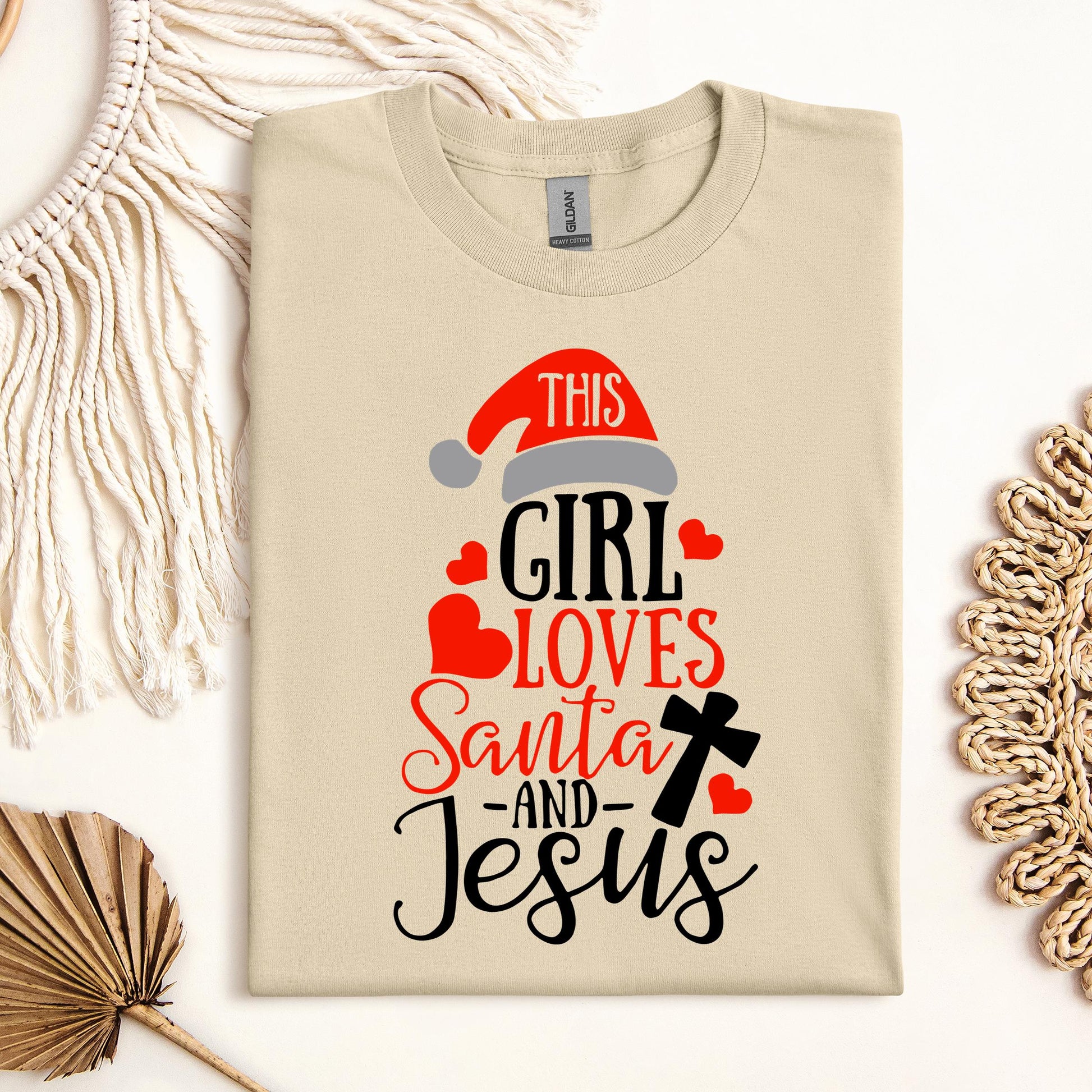 This Girl Loves Santa And Jesus