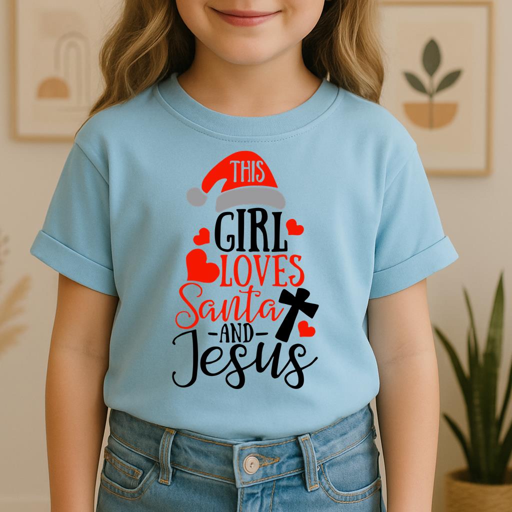 This Girl Loves Santa And Jesus