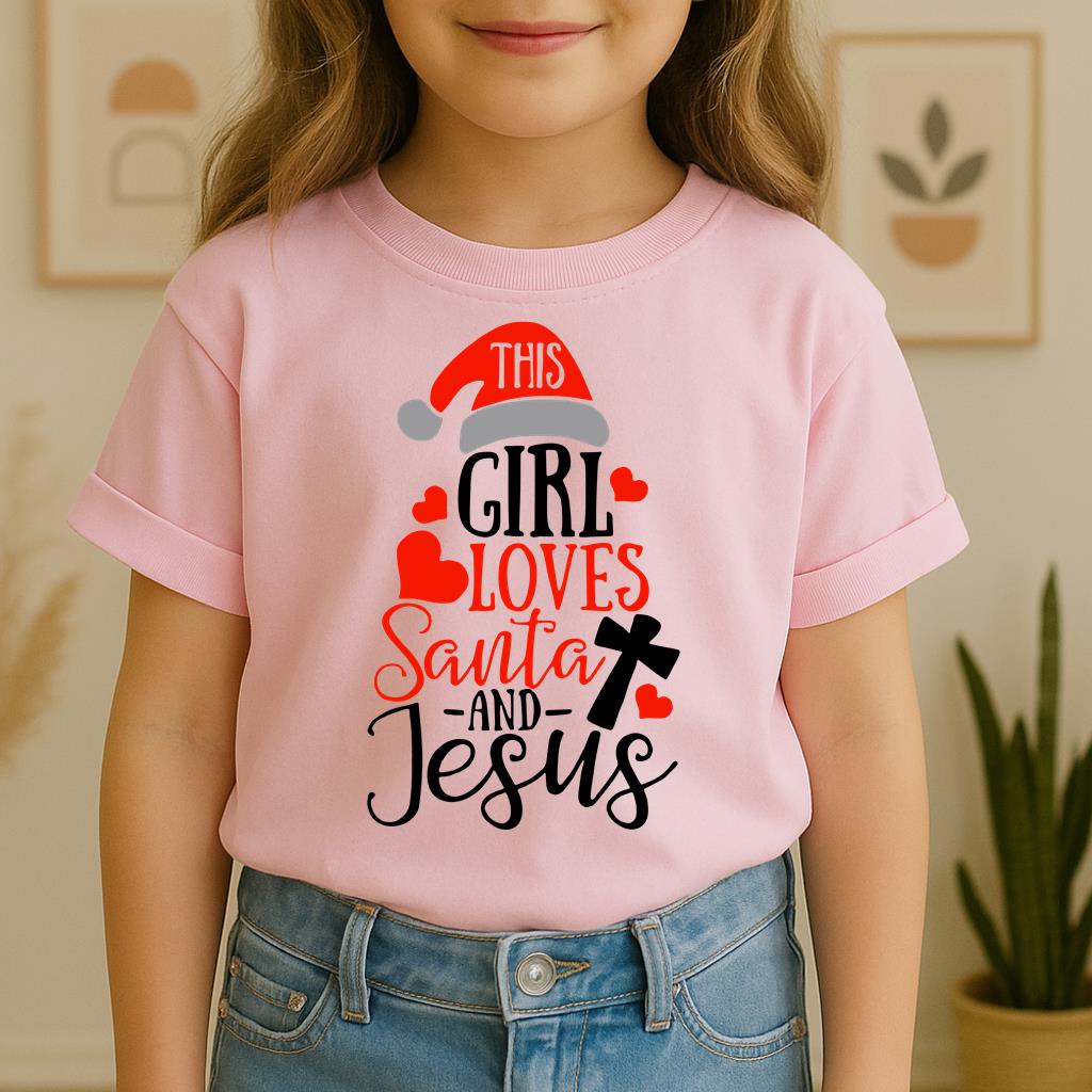 This Girl Loves Santa And Jesus