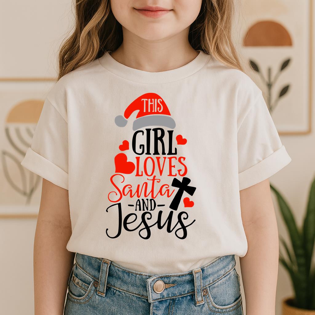 This Girl Loves Santa And Jesus