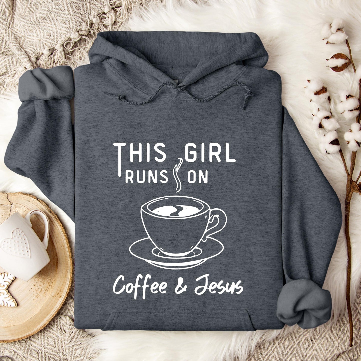 This Girl Runs On Coffee & Jesus Hoodie