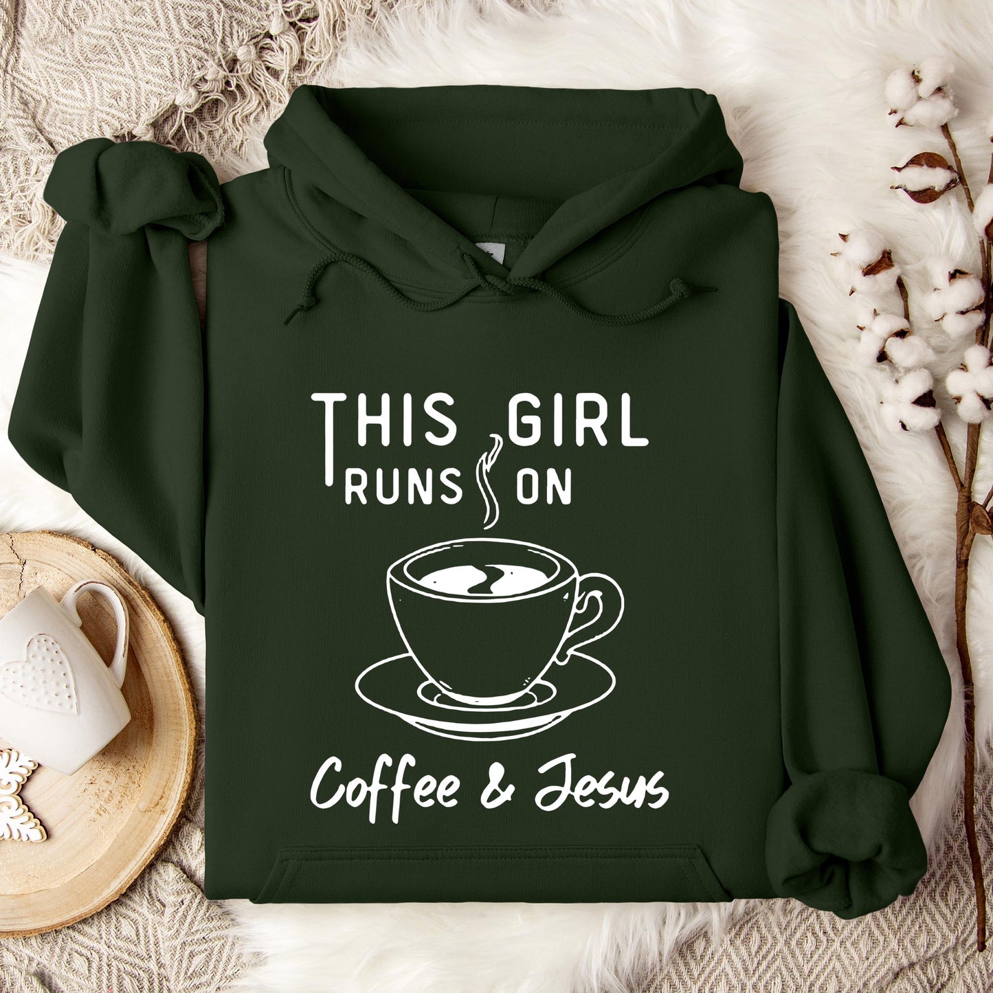 This Girl Runs On Coffee & Jesus Hoodie