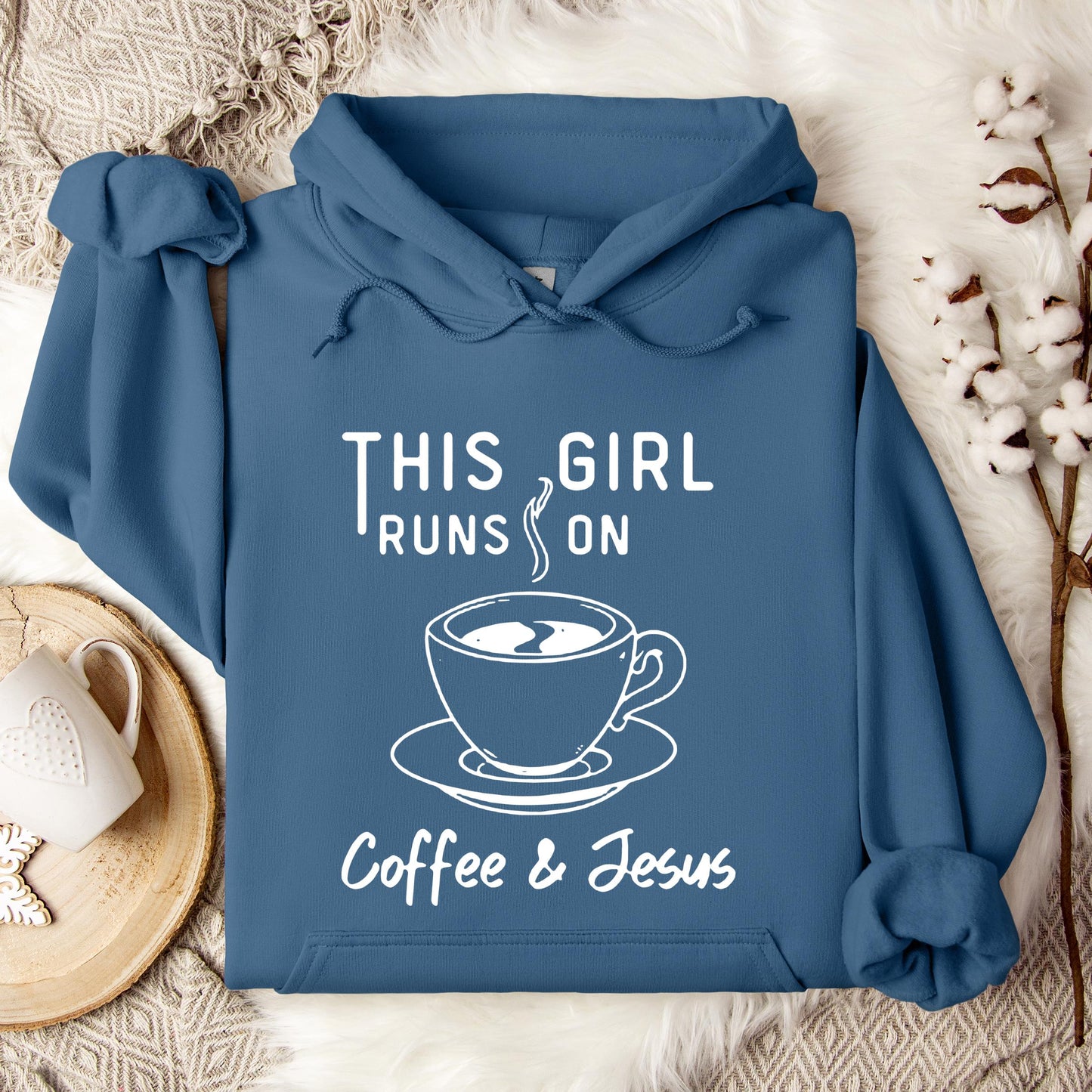 This Girl Runs On Coffee & Jesus Hoodie