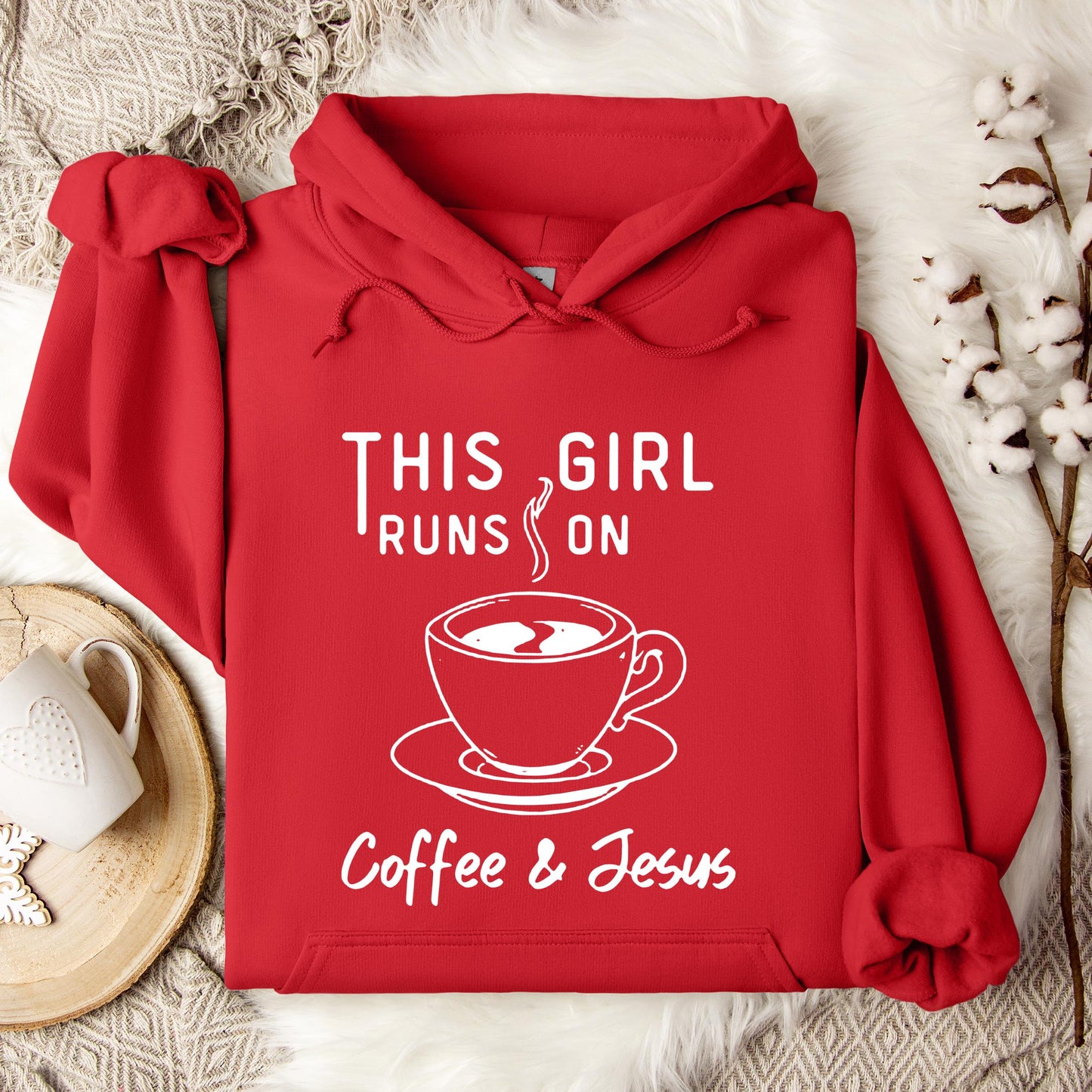 This Girl Runs On Coffee & Jesus Hoodie