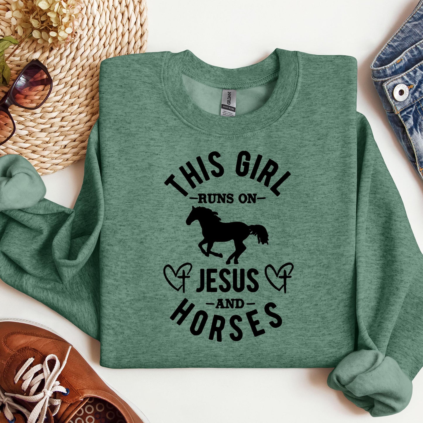 This Girl Runs On Jesus And Horses