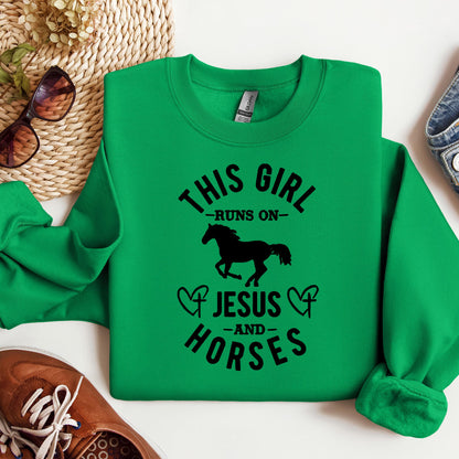 This Girl Runs On Jesus And Horses