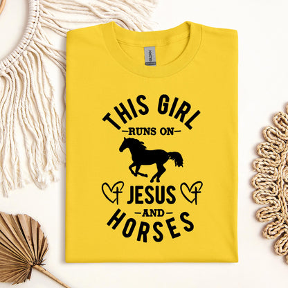 This Girl Runs On Jesus And Horses