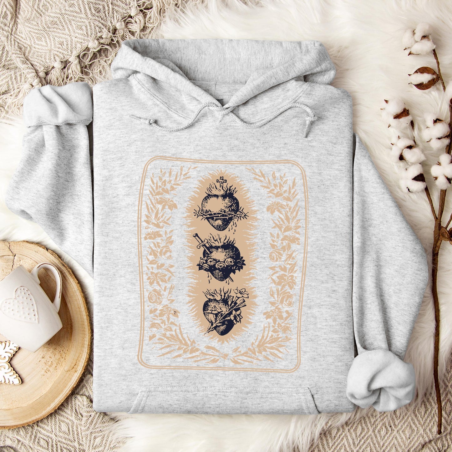 Three Hearts of Holy Family Hoodie