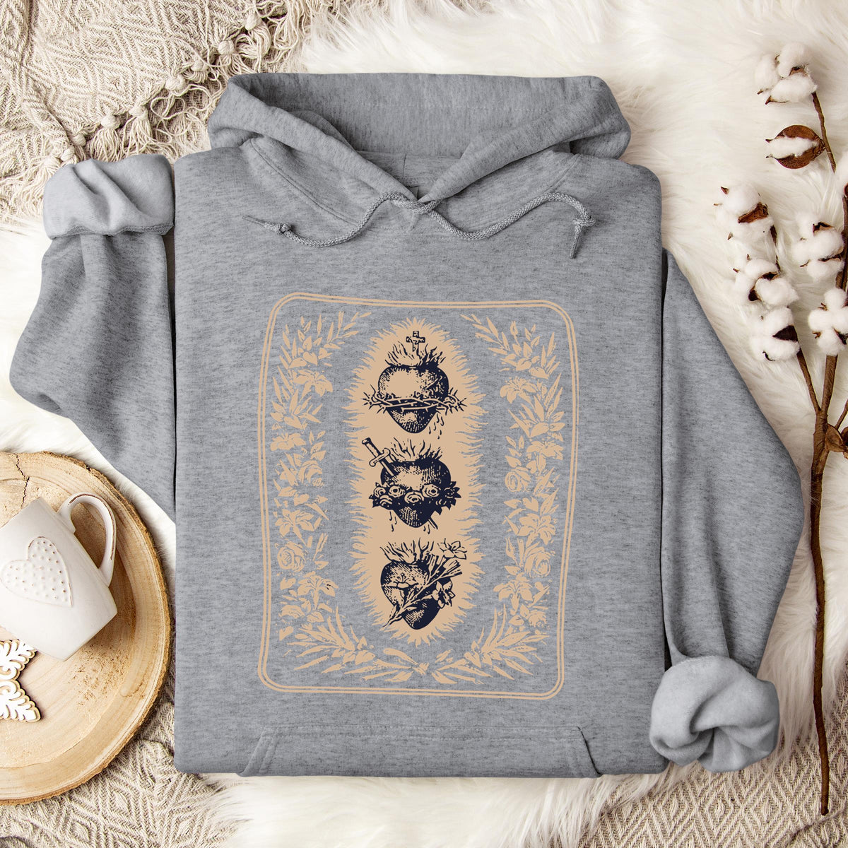 Three Hearts of Holy Family Hoodie